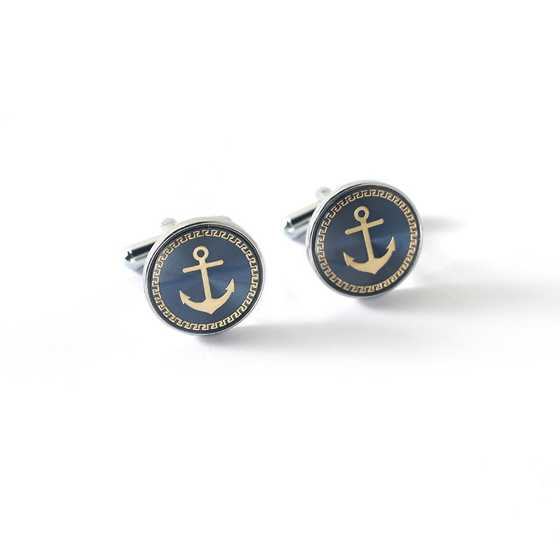 Men's Cufflinks with Anchor Design