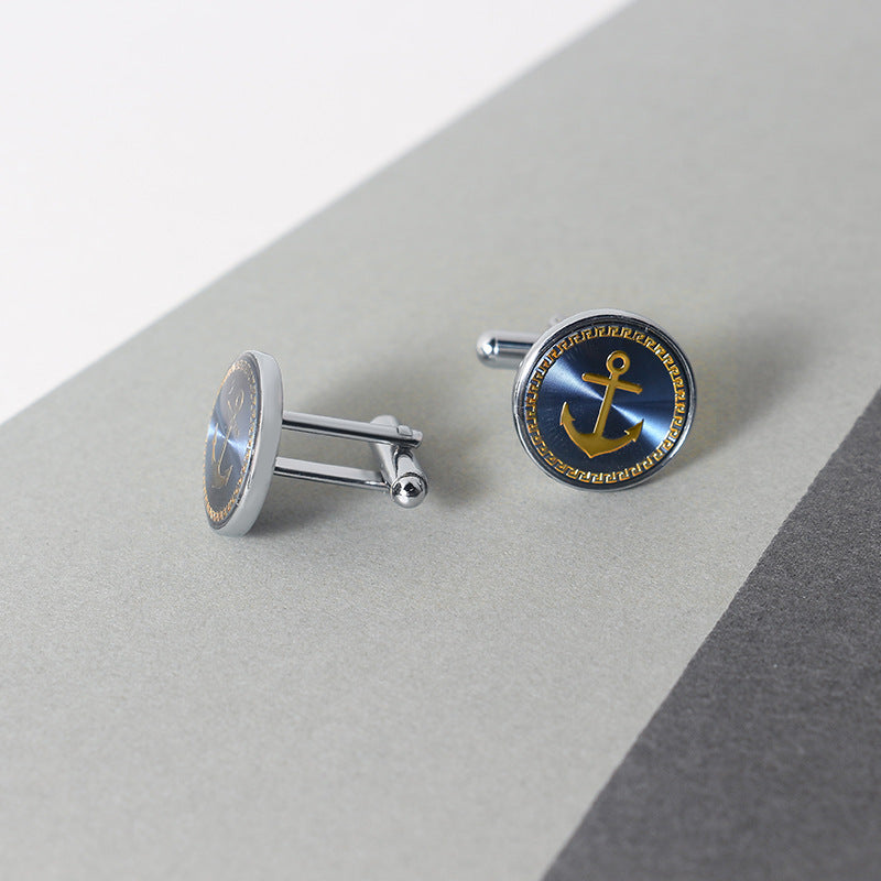 Men's Cufflinks with Anchor Design