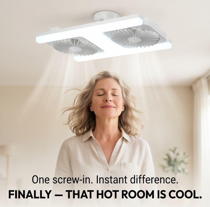 Breezo Screw-In Ceiling Fan with LED Light - Elena Harper