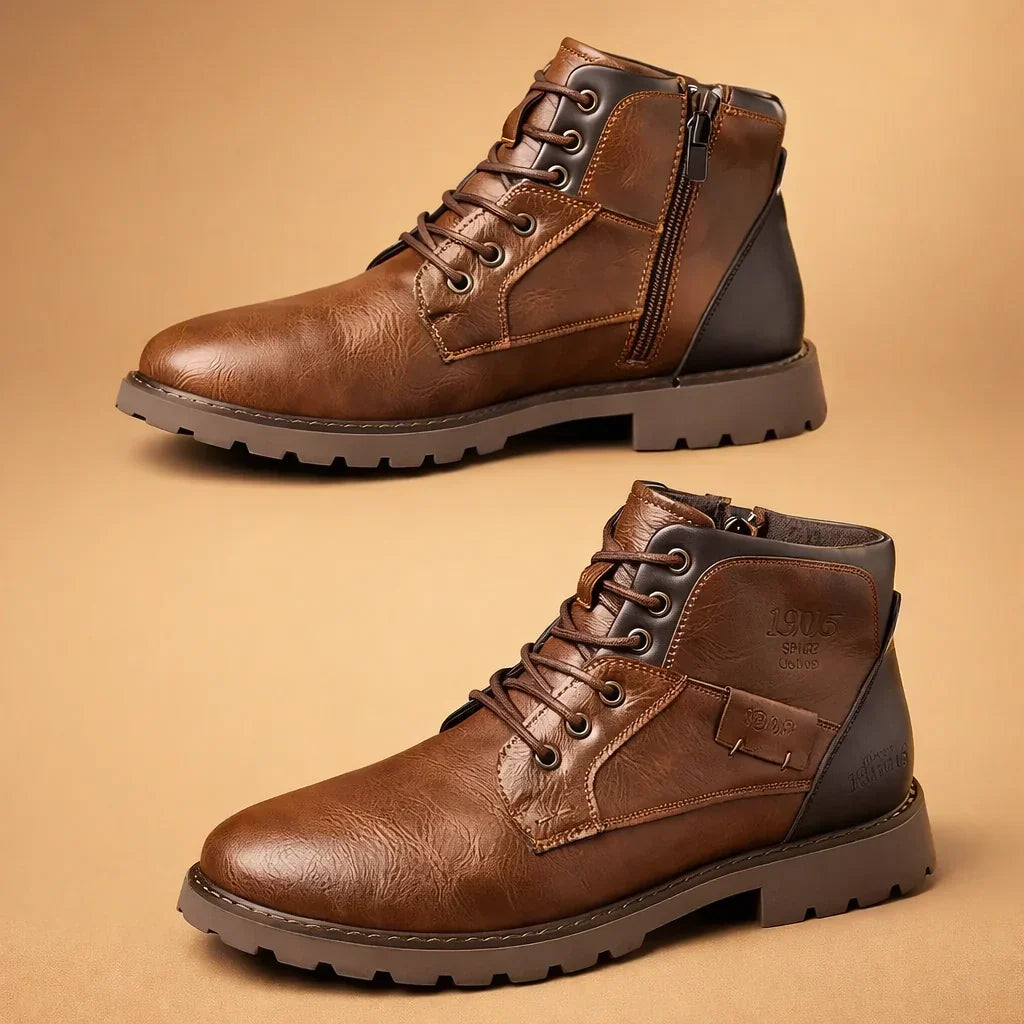 Men's Rugged Lace-Up Casual Boots for Everyday Style, view 3 - Elena Harper