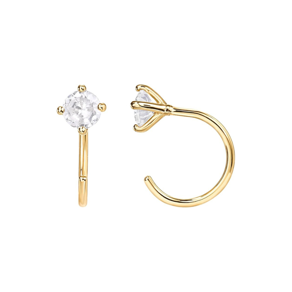 Spark Tip Hoop Earrings Gold - Elena Harper
