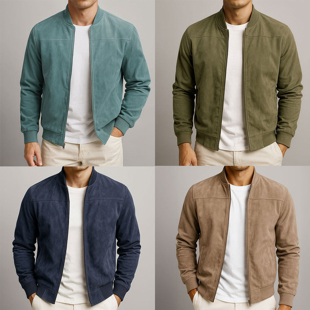 Men's Suede Leather Jacket Timeless Elegance and Refined Style, view 7 - Elena Harper