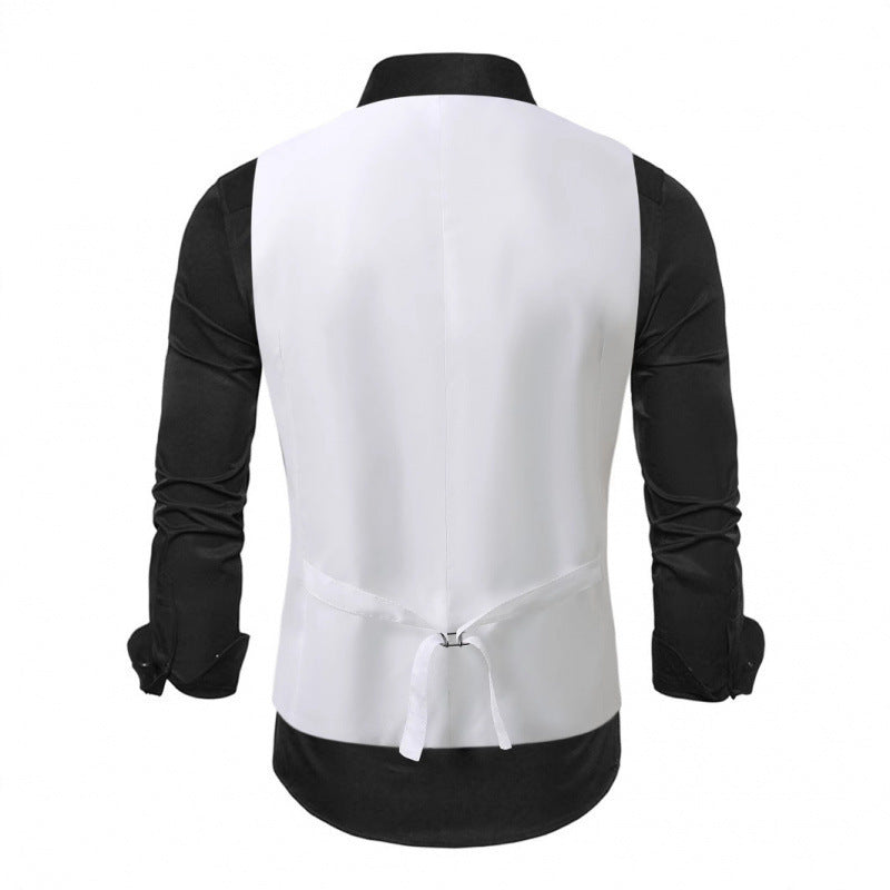 Glitter Waistcoat with Satin Collar for Men