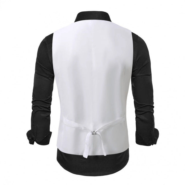 Glitter Waistcoat with Satin Collar for Men