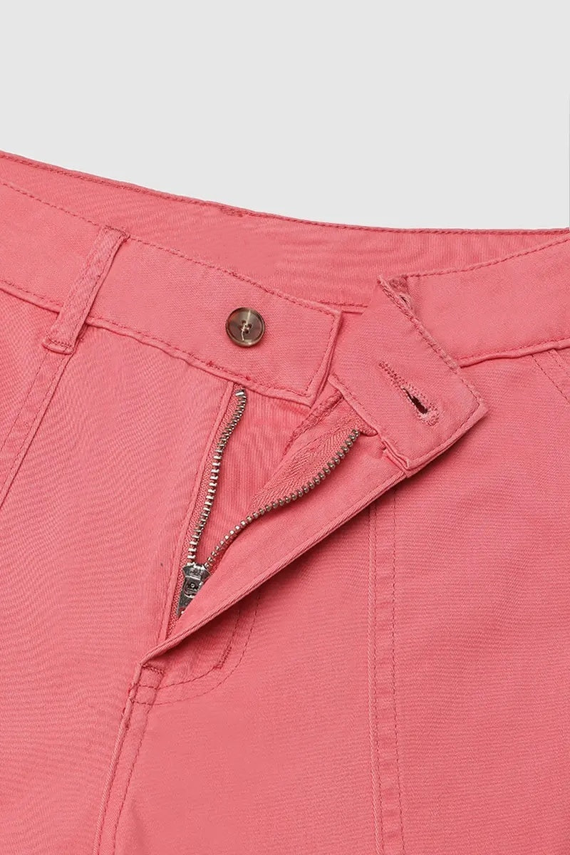 Harper Casual Cargo Pants with Mid-Rise Waist and Pleats - Elena Harper