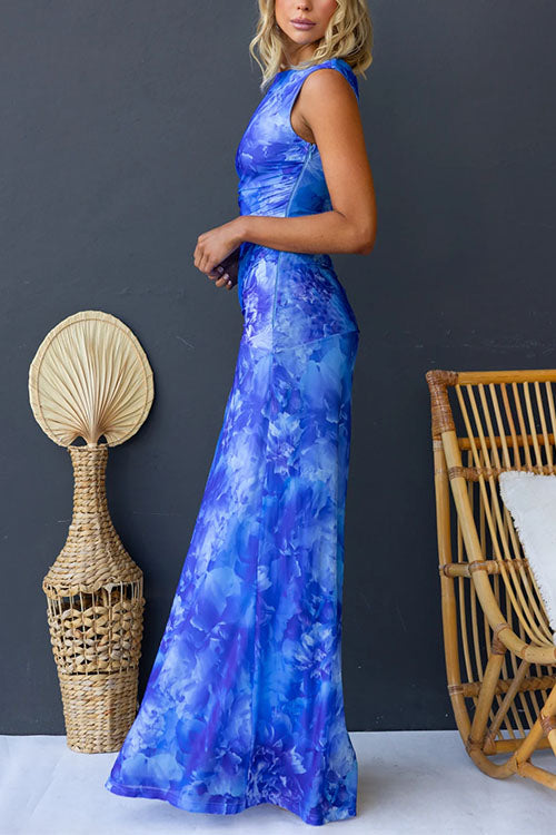 Diana Elegant Printed Maxi Dress, view 5 - Elena Harper