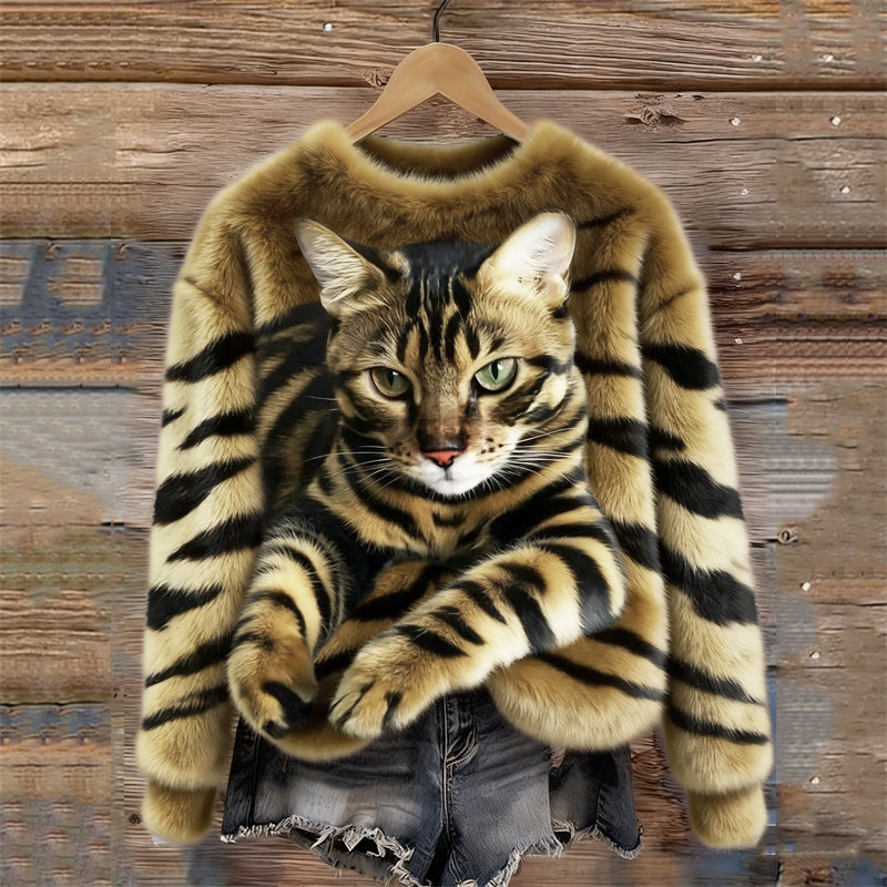 Amélie - Chic Printed Hooded Sweatshirt