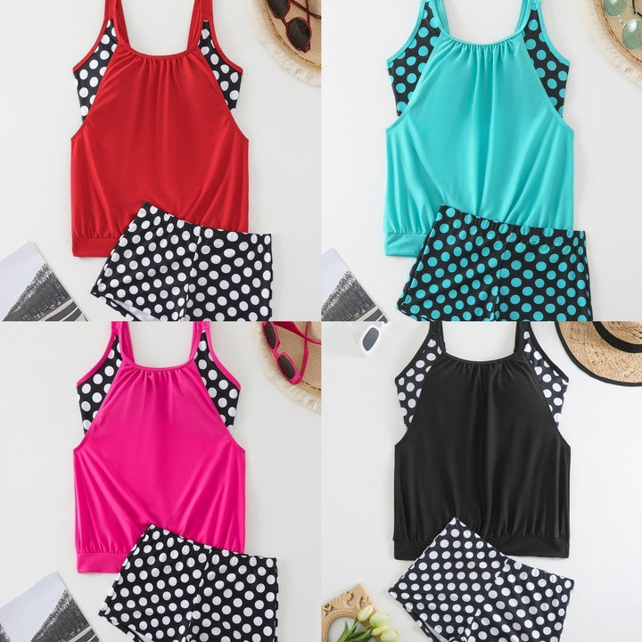Luija Two-Piece Women's Tankini with Polka Dot Pattern, view 5 - Elena Harper