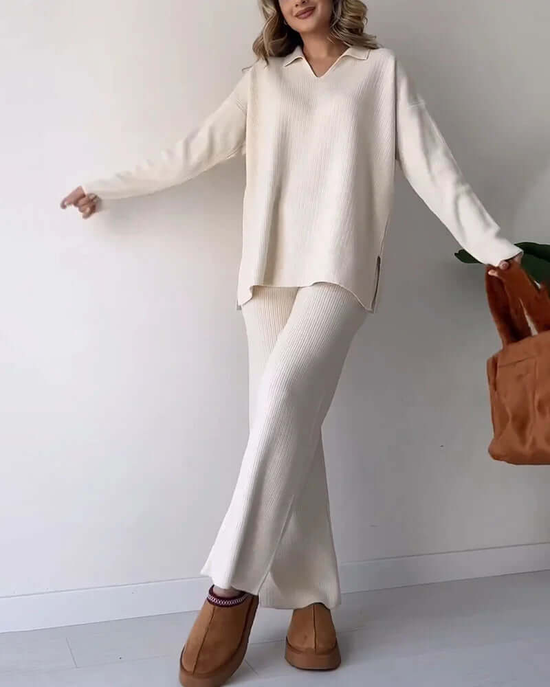 Women's Ribbed Knit Loungewear Set
