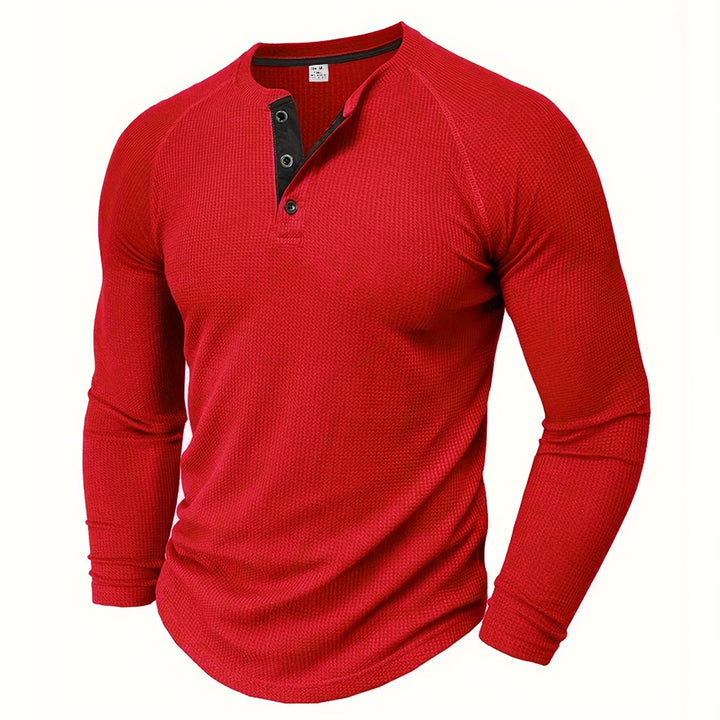 LAURENT MONACO | TEXTURED HENLEY T-SHIRT FOR MEN