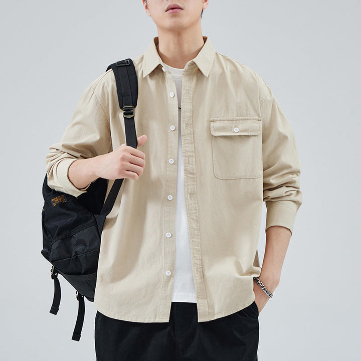 Men's Cotton Oversized Shirt Jacket Ideal for Autumn