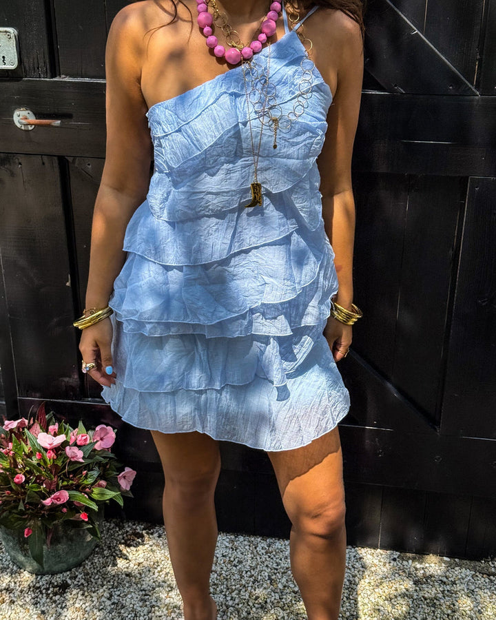 Women's Tailored Dress – Asymmetrical Design, Suitable for Spring and Summer
