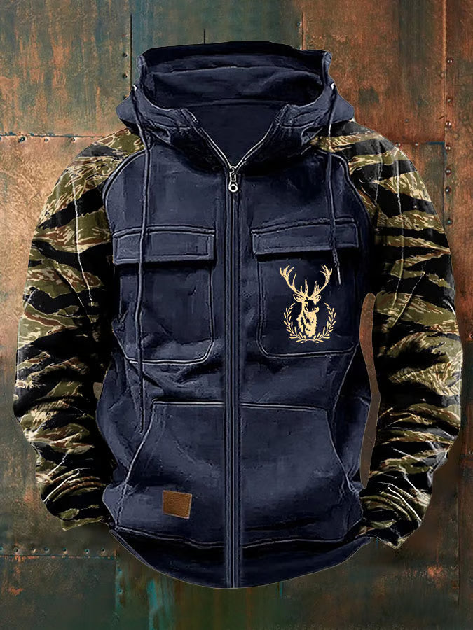 LAURENT MONACO | CLEAN ZIP HOODIE WITH MULTI-POCKETS FOR MEN