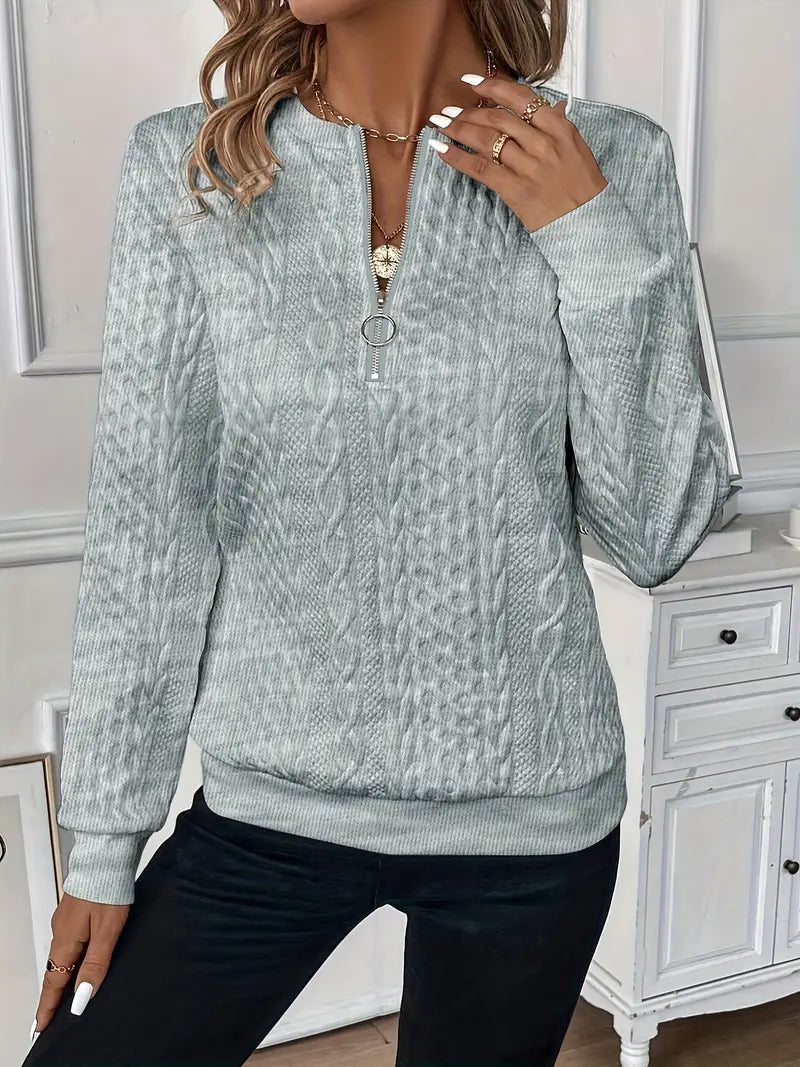 Zipped Knit Sweater for Women
