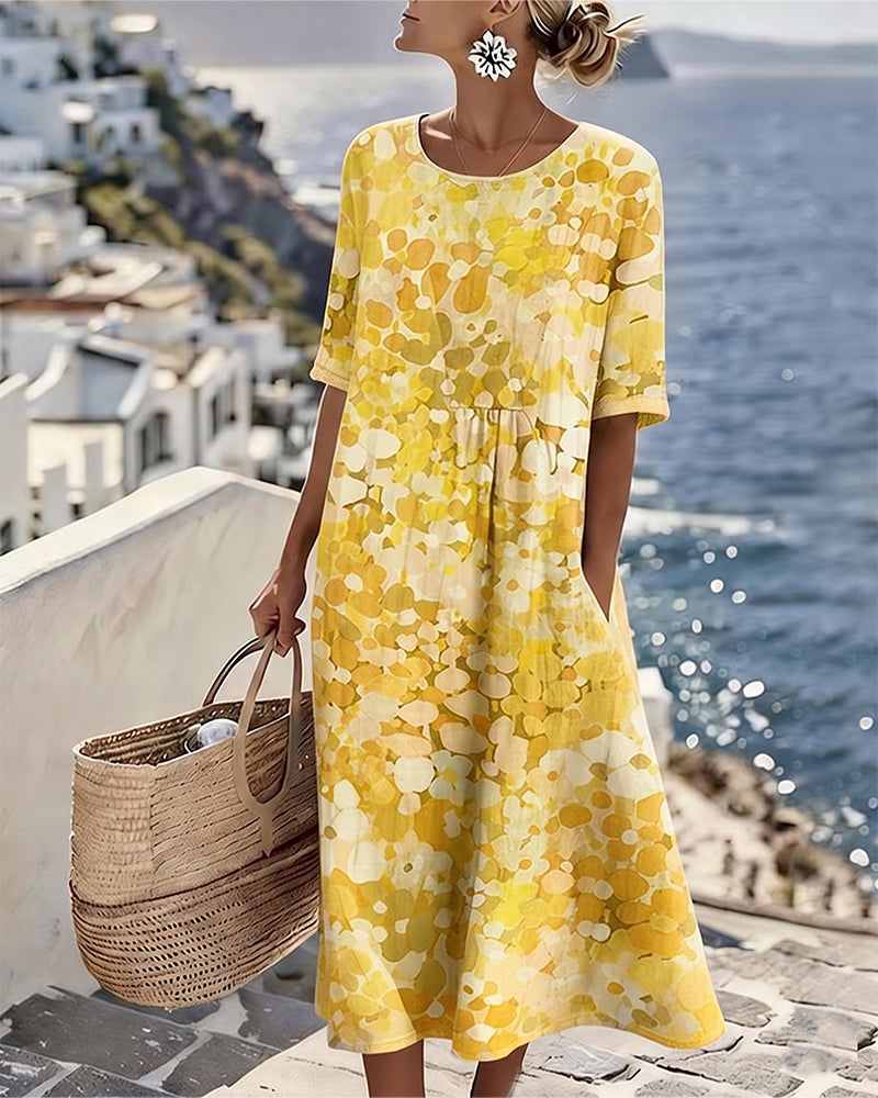 Women's Airy Floral Print Midi Dress