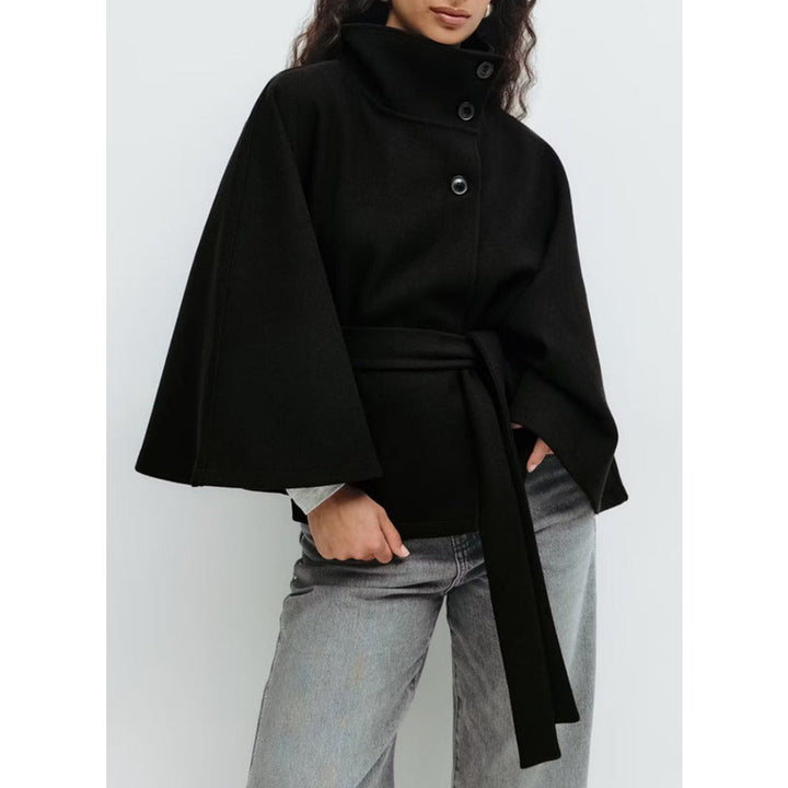 High Collar Cape Coat for Women – Luxury and Elegant Winter Coat