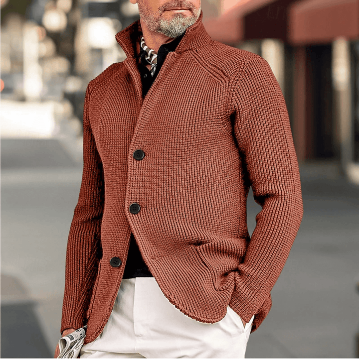 Men's Knit Cardigan Sweater, view 7 - Elena Harper