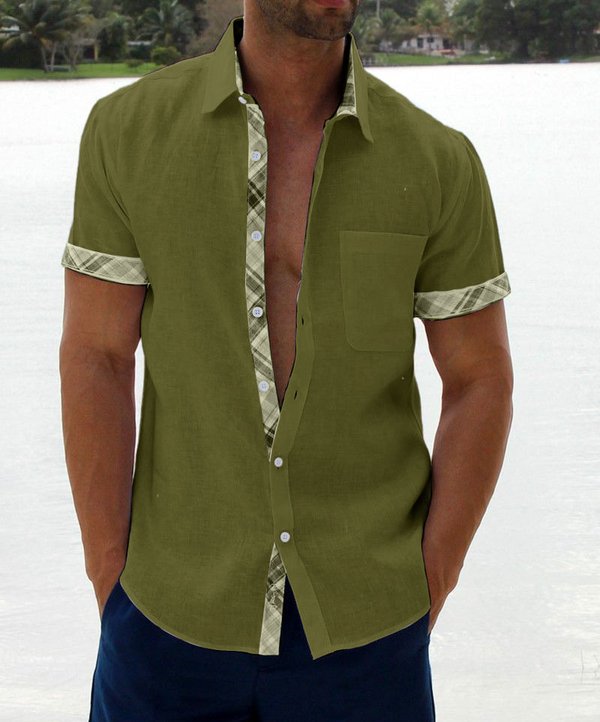 Harold Men's Casual Shirt in Checkered Design with Button-Down Collar, view 3 - Elena Harper