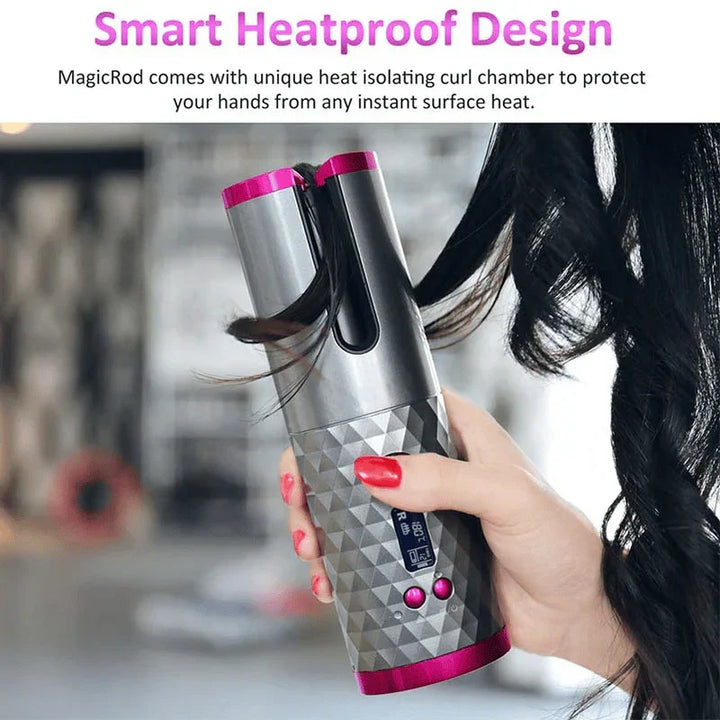 Automatic Curling Iron | Ceramic Technology | Wireless & Portable | 6 Temperature Settings