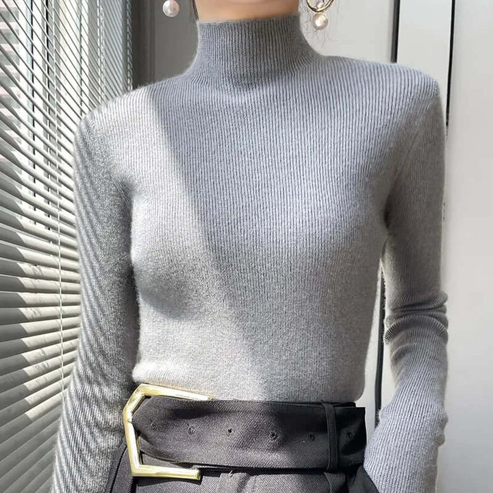 Women's Knitted Half Turtleneck Sweater