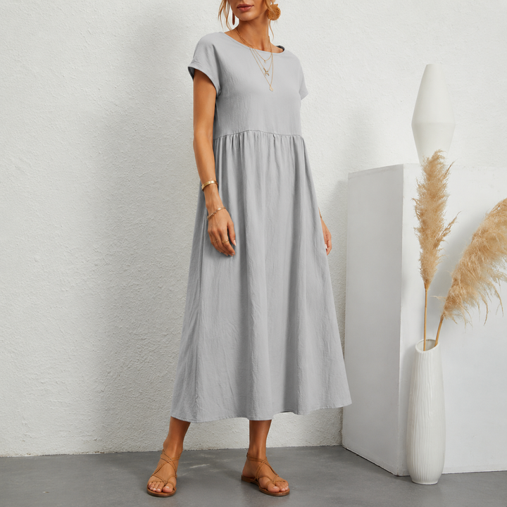 Lucie Belly-Covering Maxi Dress with Pockets, view 6 - Elena Harper
