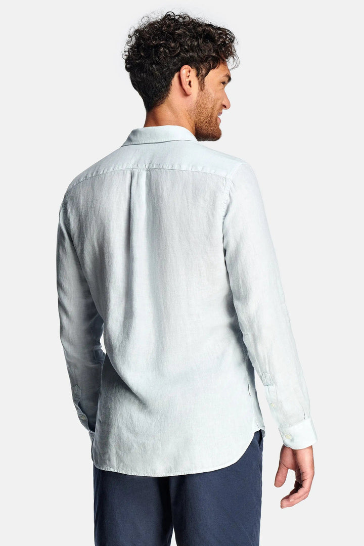 Puento Fortade Light Blue Linen Shirt Regular Fit Essential Light Blue, view 2 - Elena Harper