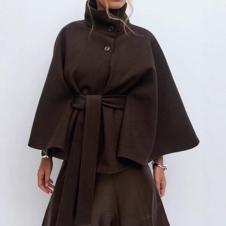 High Collar Cape Coat for Women – Luxury and Elegant Winter Coat