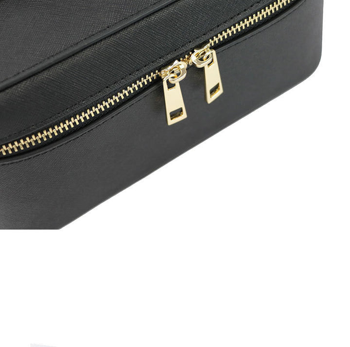 Travel Toiletry Bag in Split Leather – Portable Genuine Leather Toiletry Bag