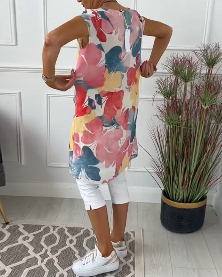 Dara Casual Floral Blouse, view 2 - Elena Harper