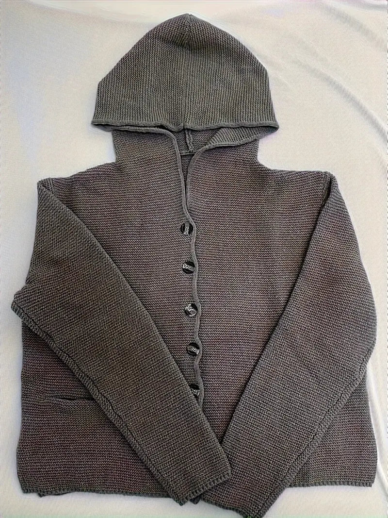 Hallie Fashionable Cardigan with Button Placket, view 5 - Elena Harper