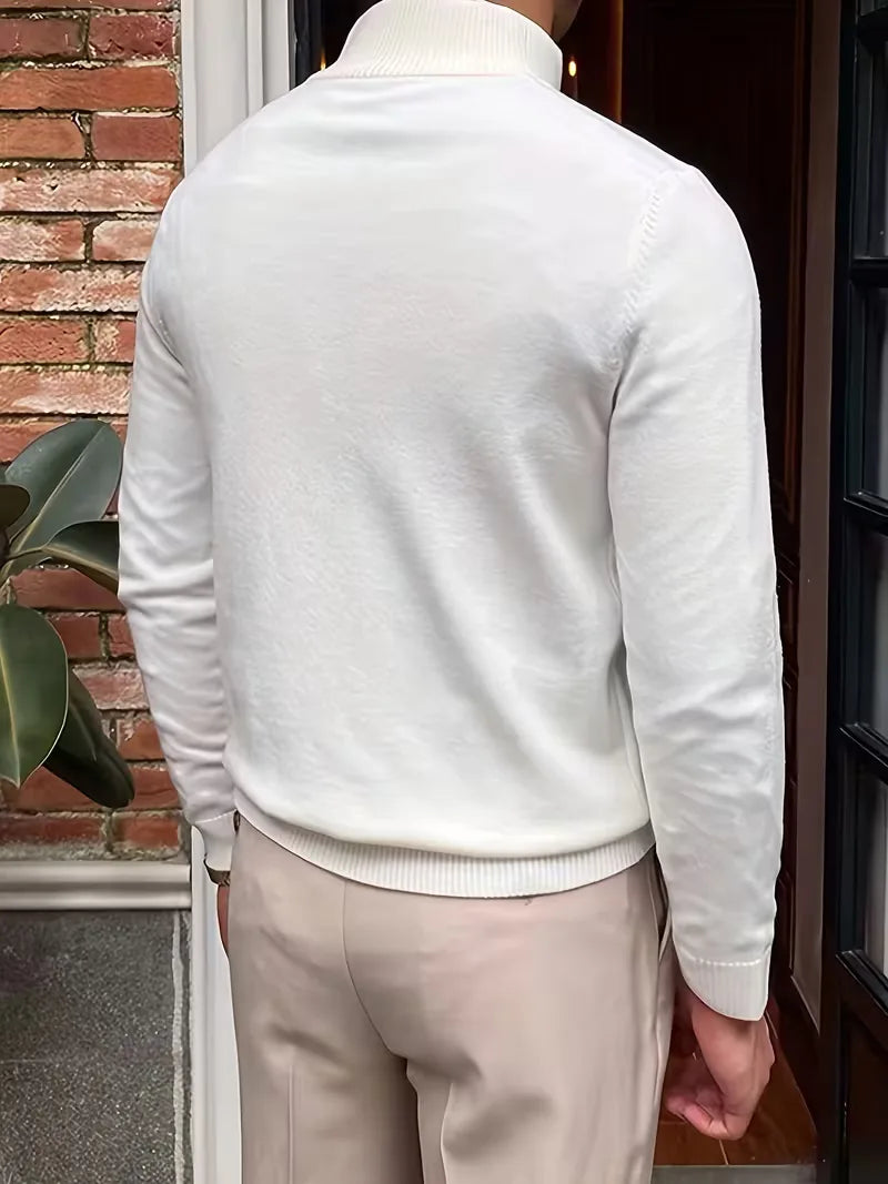 Thomas - Elegant Zip Mock Neck Sweater