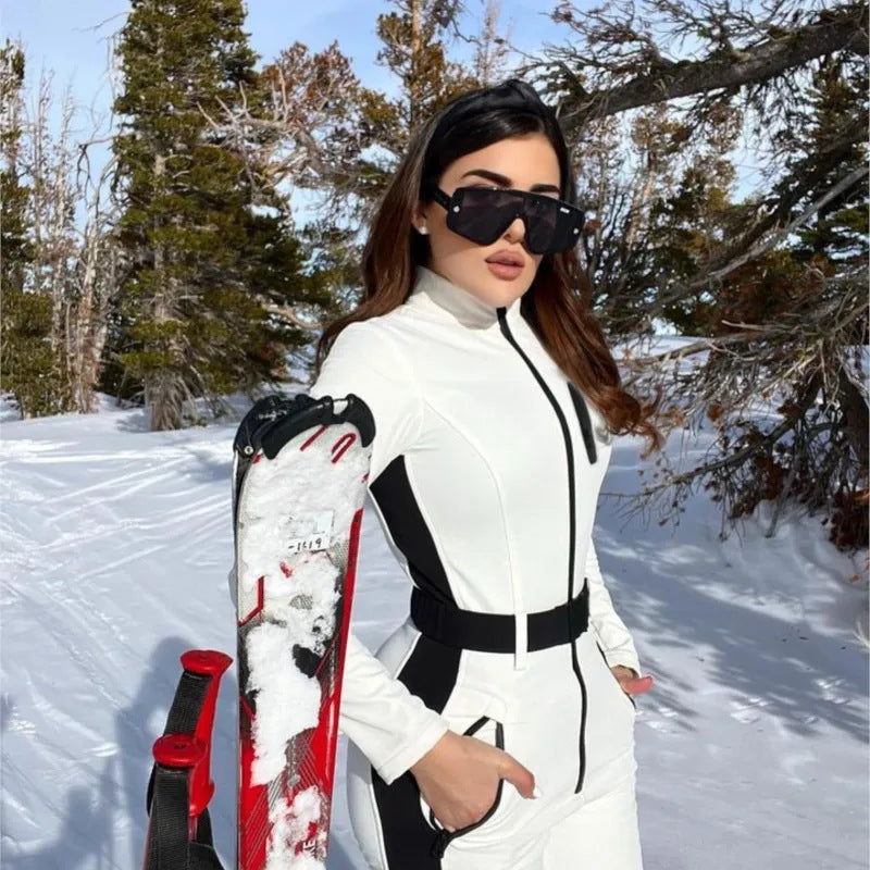 High-Waisted Ski Suit for Women – Insulated Winter Suit with Zipper