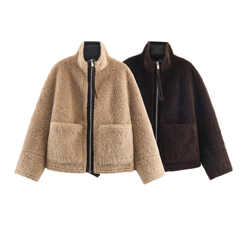 Women's Fleece Jacket with Front Closure - Signe
