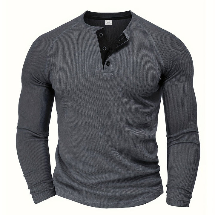 LAURENT MONACO | TEXTURED HENLEY T-SHIRT FOR MEN