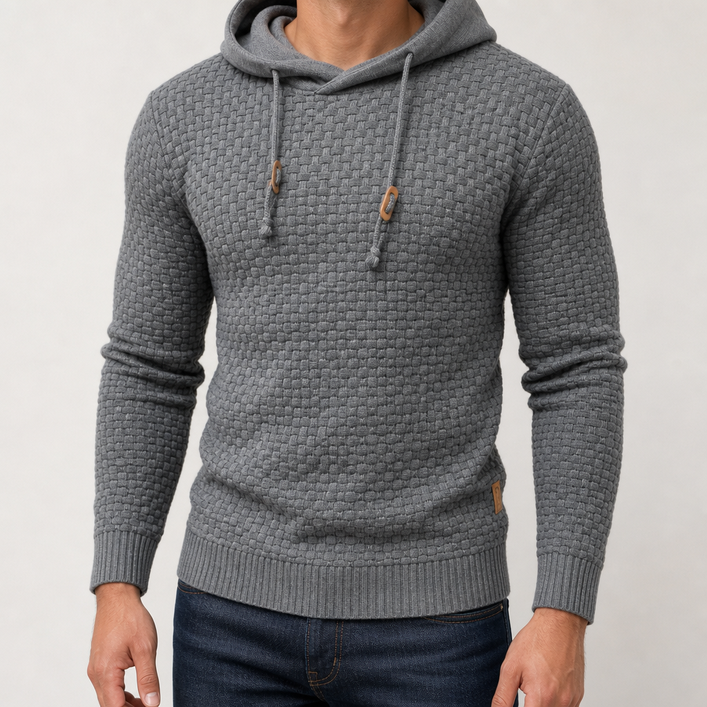 Cortina Waffle-Knit Cowl-Neck Pullover Hoodie