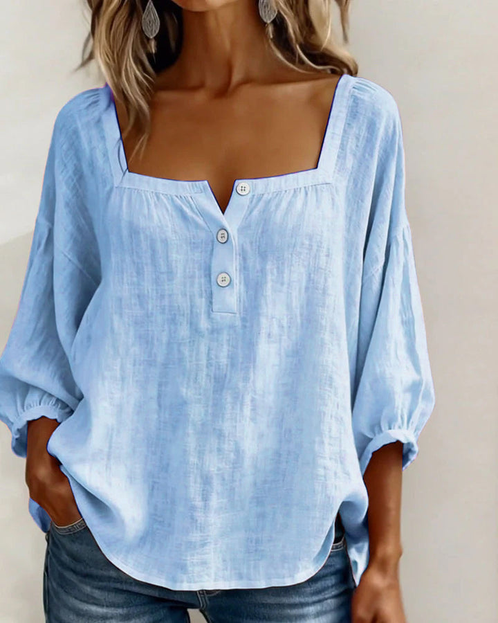 BLOUSE WITH SQUARE NECKLINE FOR WOMEN