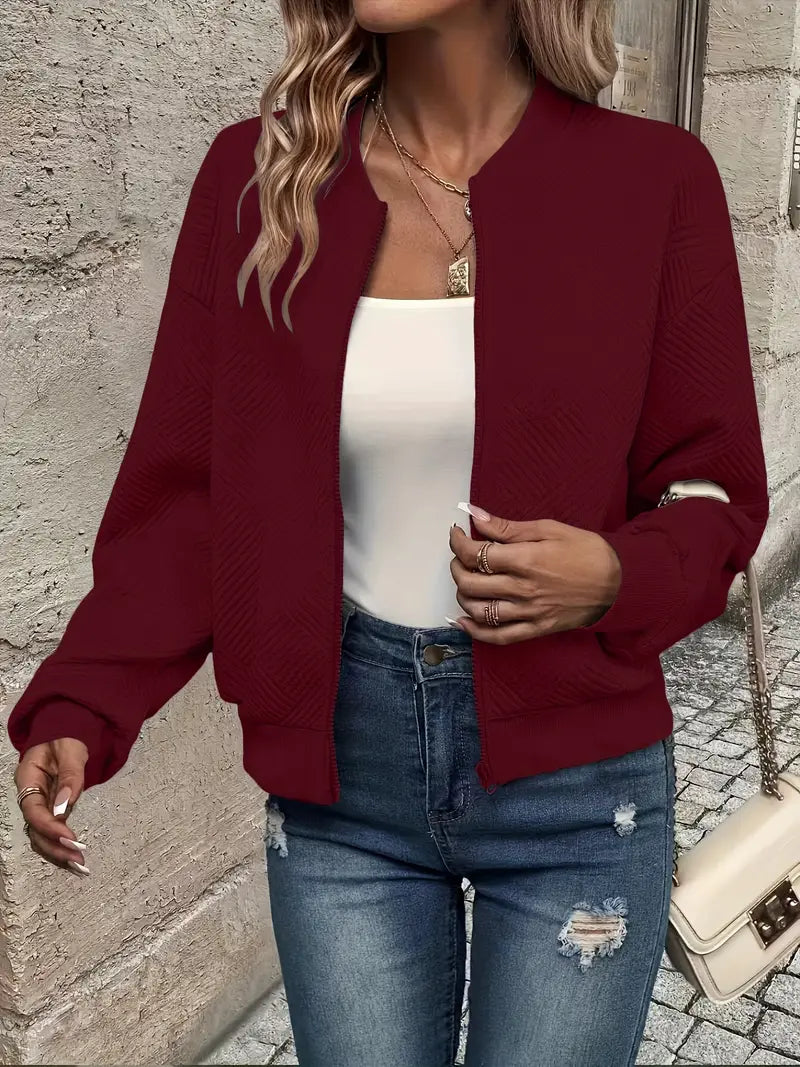 Priya - Elegant Textured Zip Jacket