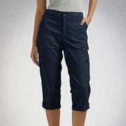Harper Casual Cargo Pants with Mid-Rise Waist and Pleats, view 6 - Elena Harper