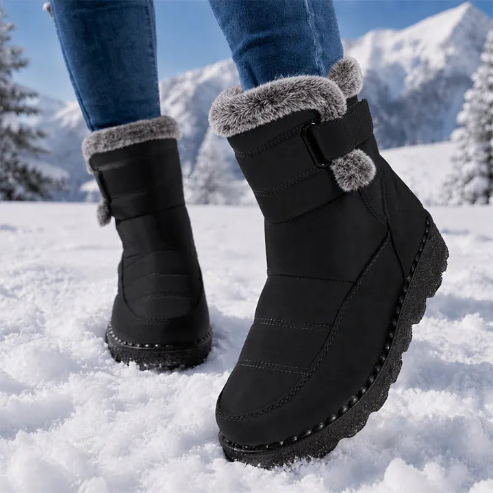 Adina Plush Trim Winter Ankle Boots - Elena Harper