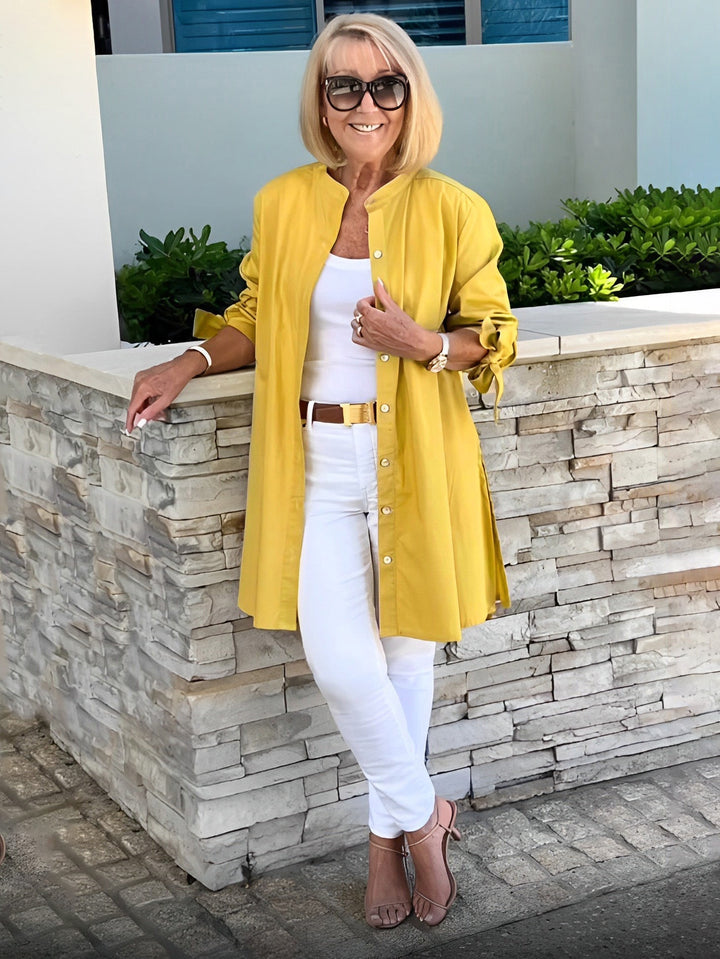 Liora™  |  Long Button-up Shirt Jacket