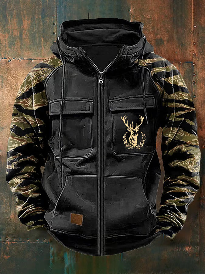 LAURENT MONACO | CLEAN ZIP HOODIE WITH MULTI-POCKETS FOR MEN