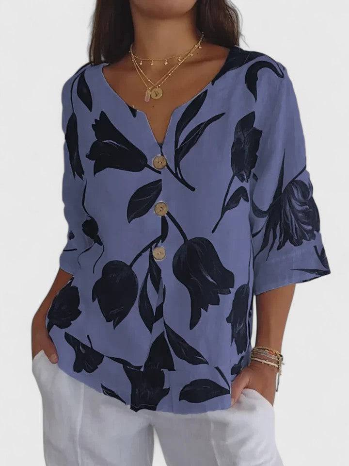 Laura™  |  Comfortable V-neck Blouse