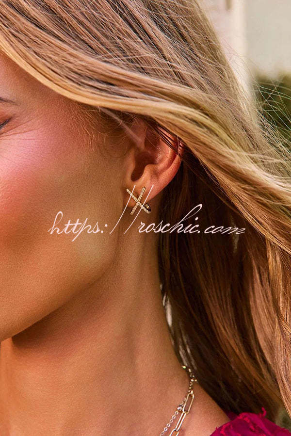 Crisscross Letter X Stud Earrings