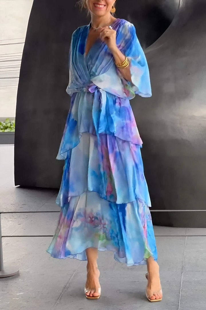 Jade™ Elegant Bohemian Maxi Dress by Emma & Rose Cape Town, flowing fabric with intricate patterns and a relaxed fit.