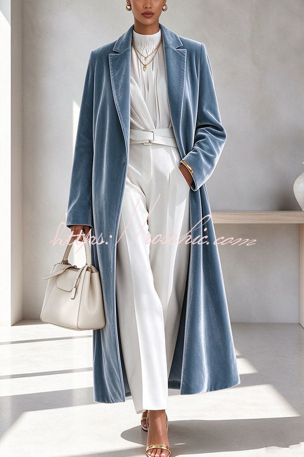 The Velvet Elegance Long Overcoat