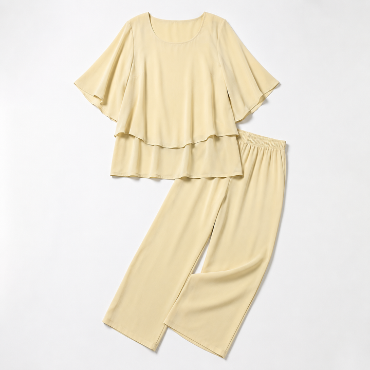 Procida Chiffon Overlay Two-Piece Trouser Set