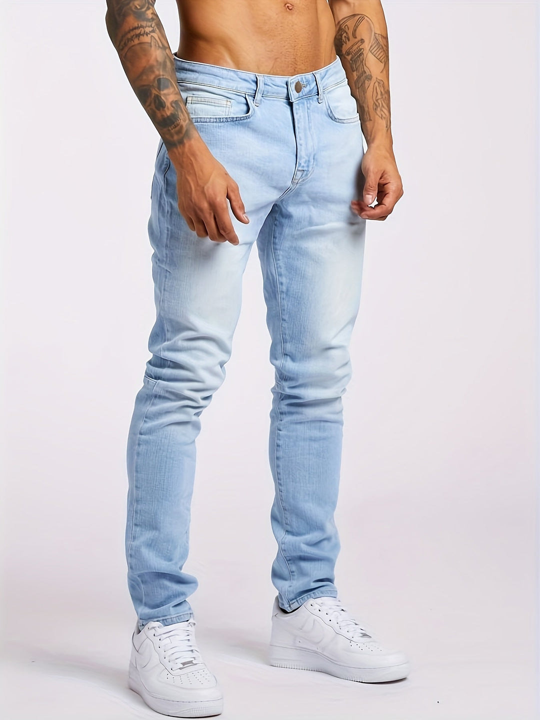 Men's Slim Fit Casual Stretch Jeans, view 8 - Elena Harper