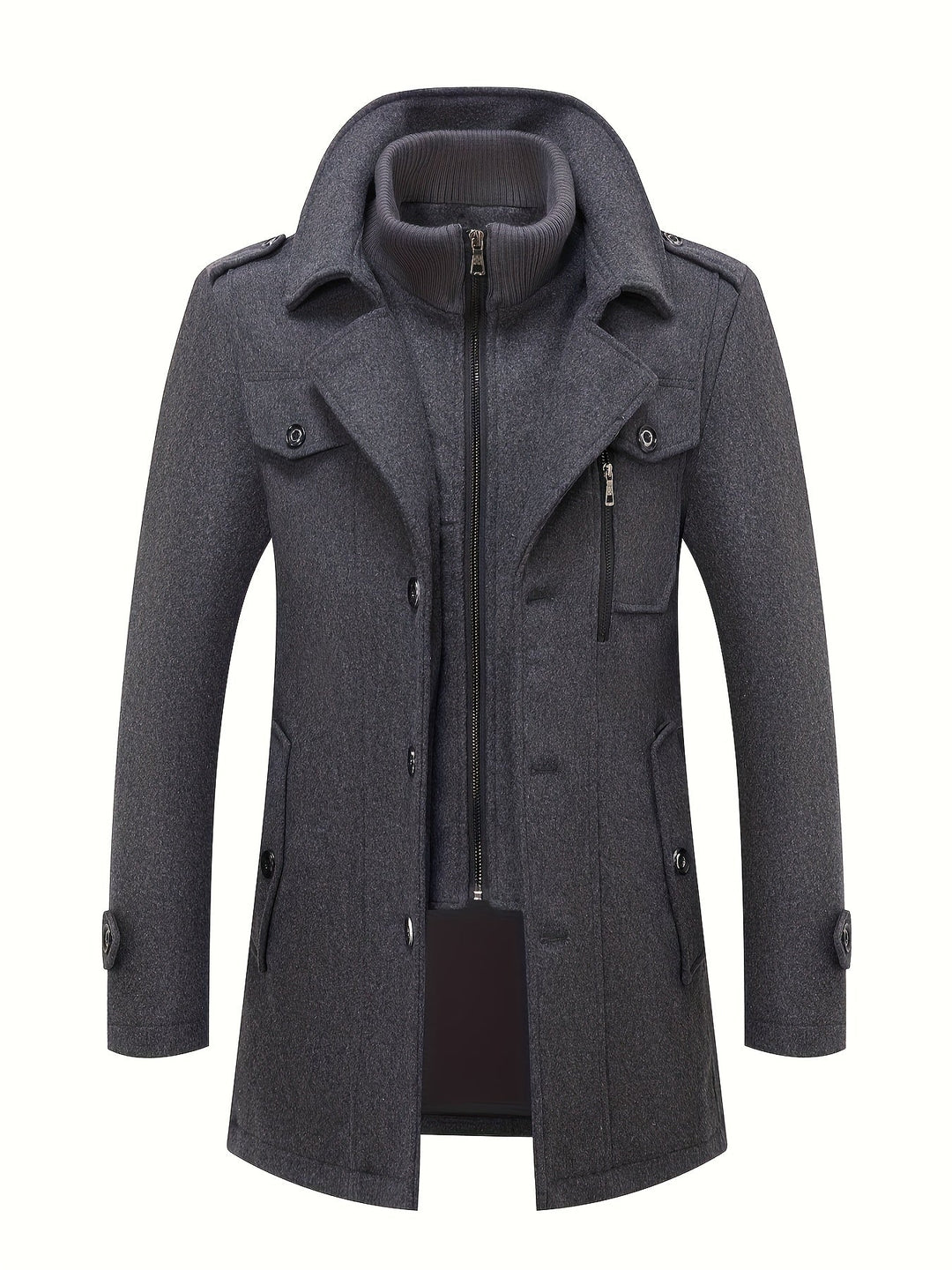 LAURENT MONACO | MEN'S WIDE COLLAR BUTTON JACKET