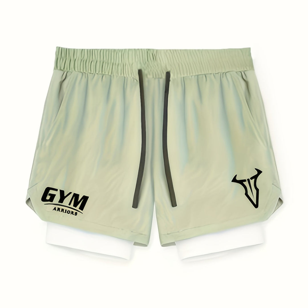 Men's Montarello 2-in-1 Sports Shorts with Compression Liner and Zipper Pocket