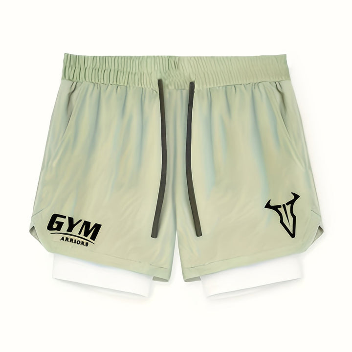 Men's Montarello 2-in-1 Sports Shorts with Compression Liner and Zipper Pocket